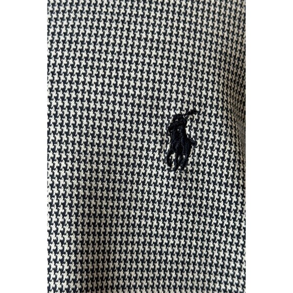 Polo Ralph Lauren Blue White Cotton Short Sleeve Polo Shirt XXL  Houndstooth - Picture 4 of 8